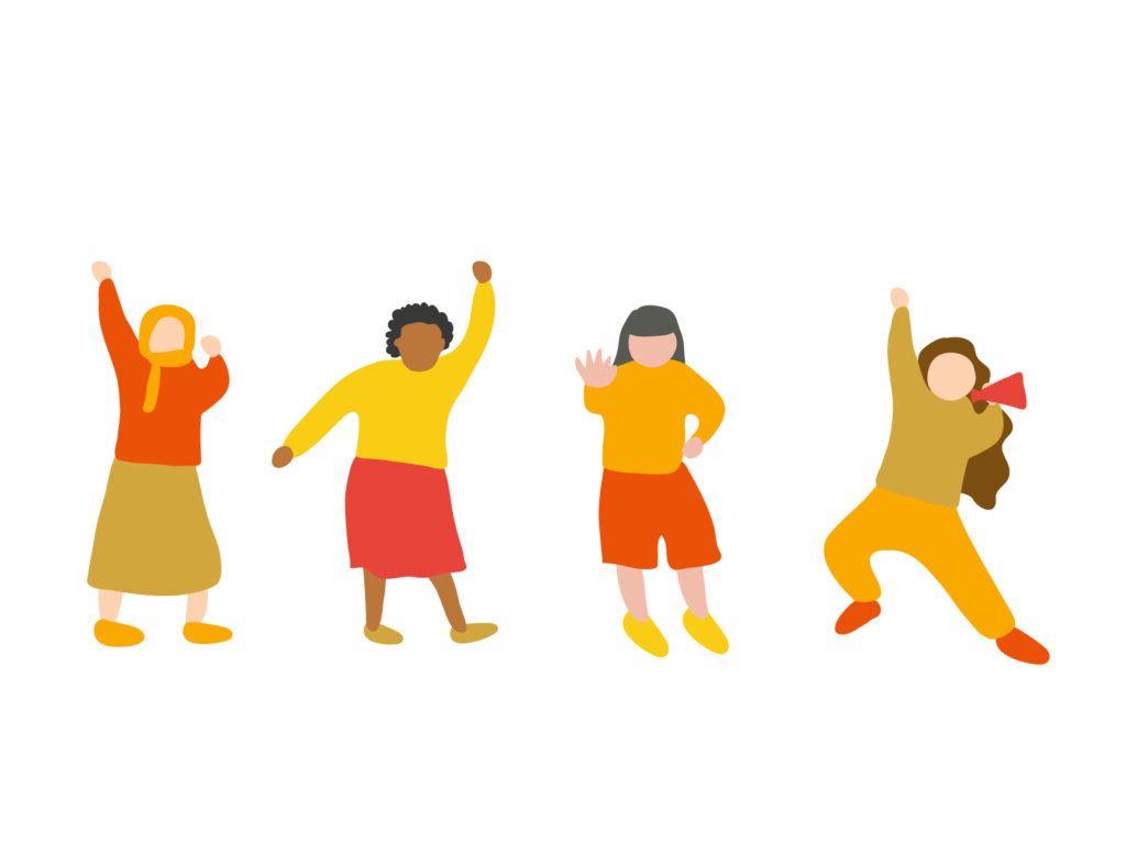 推しを応援する人たちのイラスト